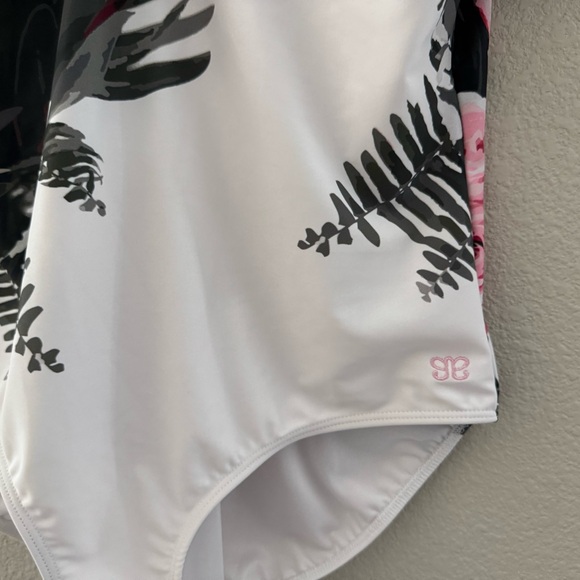 Albion Desert Rose Cape One Piece Swimsuit Bathingsuit Feminine Romantic Floral - Picture 9 of 14